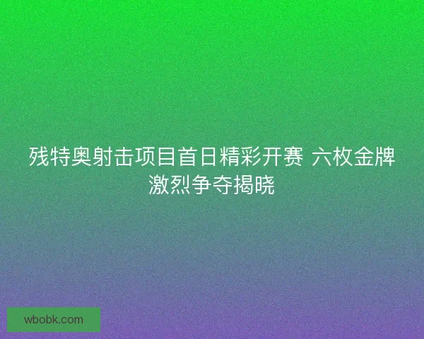 残特奥射击项目首日精彩开赛 六枚金牌激烈争夺揭晓
